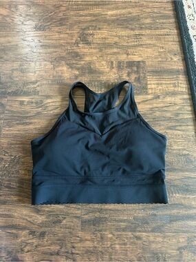 ZYIA Black High-Neck Racerback Sports Bra